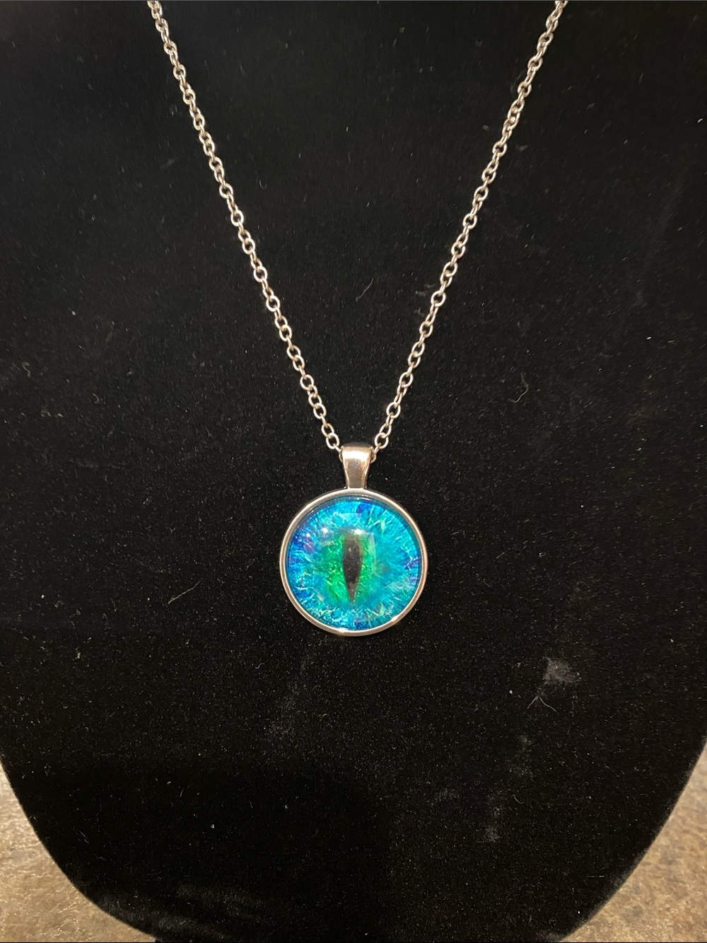 Blue-Green Dragon Eye Pendant Necklace - Women Jewelry